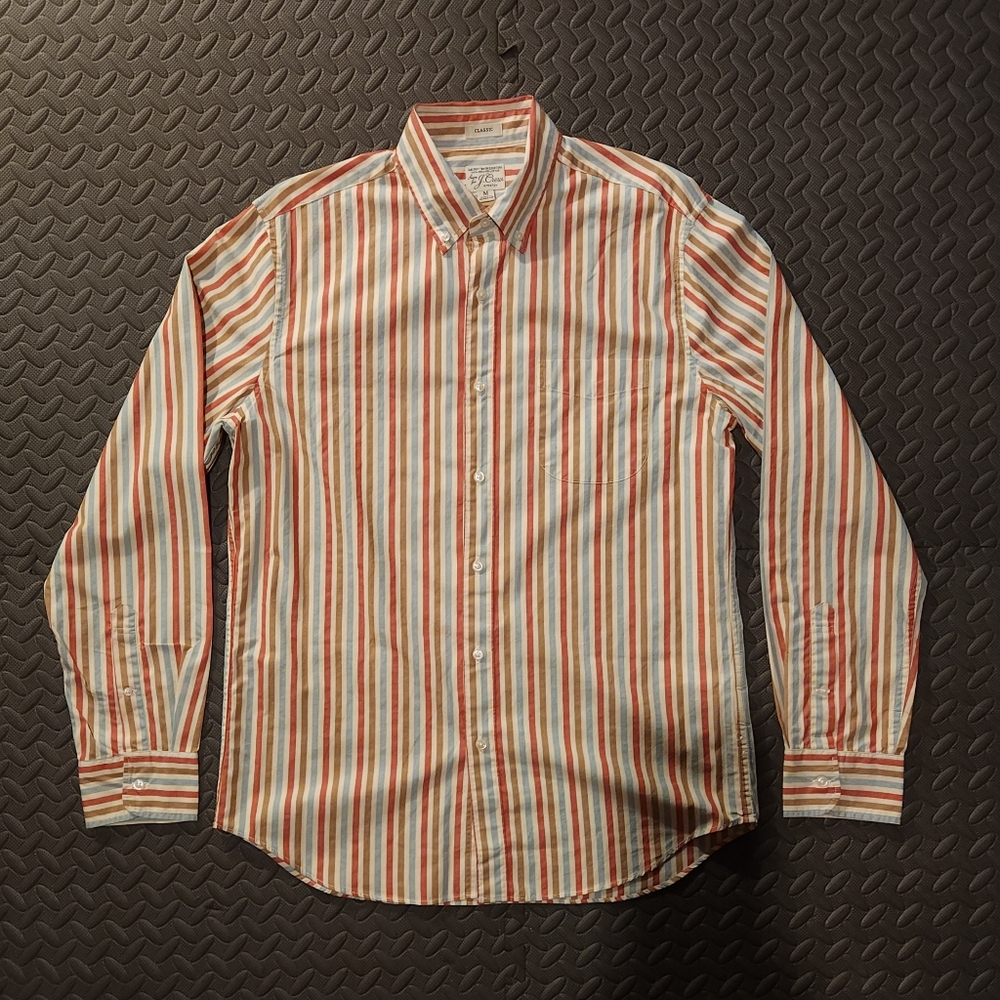 J. Crew Men's Secret Wash Organic Cotton Stretch Shirting Size Medium